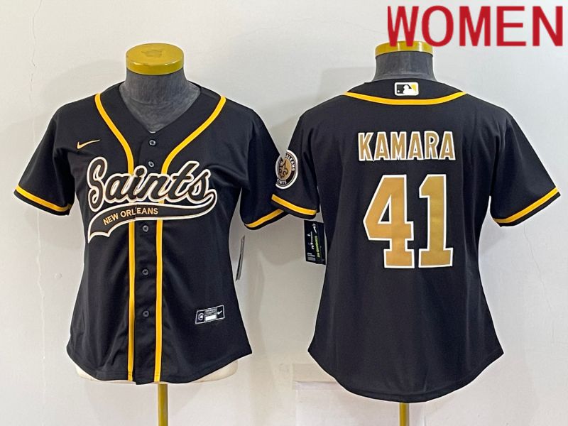 Women New Orleans Saints #41 Kamara Black 2022 Nike Co branded NFL Jerseys->women nfl jersey->Women Jersey